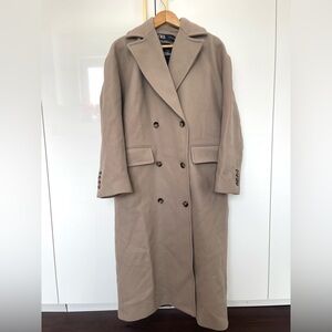 ZARA OVERSIZED DOUBLE BREASTED WOOL BLEND COAT